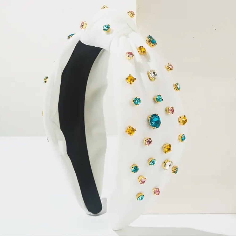 Princess Gems 💎 Embellished White Headbands